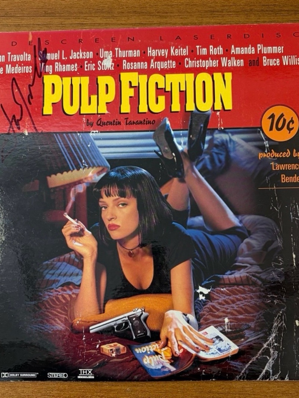 Vintage 90’s Pulp Fiction signed LaserDisc John travolta Quentin Tarantino movie
